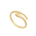 Anillo de Plata de Ley chapada en oro con forma de una serpiente que rodea tu dedo cuya terminación texturada nos recuerda su pi