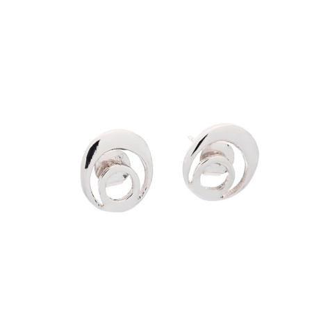 Pendientes de Plata de Ley con forma de espiral de 10,4x11,5mm de diametro ideal para lucir solo o para completar con la gargant