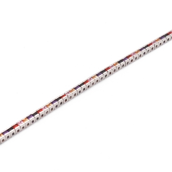 Pulsera de Plata de Ley rodiada y circonitas multicolores engastadas en carril y ensambladas en ¨riviere¨ que quedarán perfectas 2