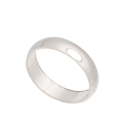 Alianza de plata básica de media caña en acabado pulido, 5mm de ancho y 0,9mm de espesor. Ideal para grabar GRATIS con un nombre Alianza de plata básica de media caña en acabado pulido, 5mm de ancho y 0,9mm de espesor. Ideal para grabar GRATIS con un nombre