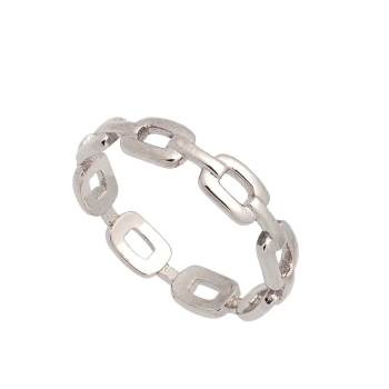 Anillo de Plata de Ley que simula una cadena tipo forsá a lo largo de todo él.