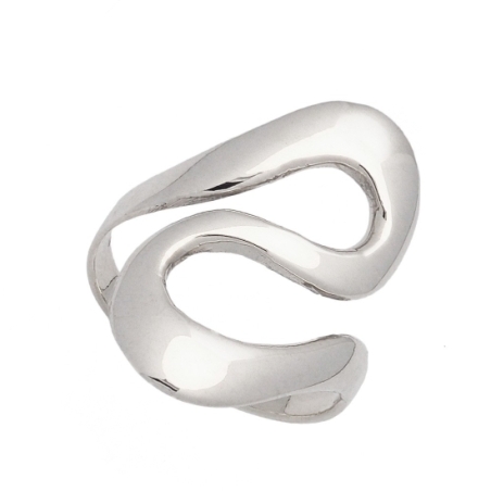 1Anillo de Plata de Ley cuyo motivo central es una onda realzada por su terminación pulida.