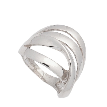 Anillo de Plata de Ley donde cuatro tiras de plata se enredan en un diseño muy armonioso.