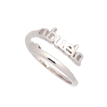 Anillo en Plata de Ley con la  dulce palabra que para ti significa amor incondicional, protección y complicidad: Abuela.