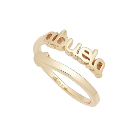 Anillo en Plata de Ley rematado en baño de oro, con la  dulce palabra que para ti significa amor incondicional, protección y com