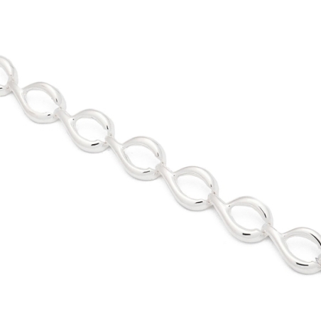 Pulsera de Plata de Ley formada por piezas macizas con un bucle que forma unas gotas que se unen entre si de forma oculta result