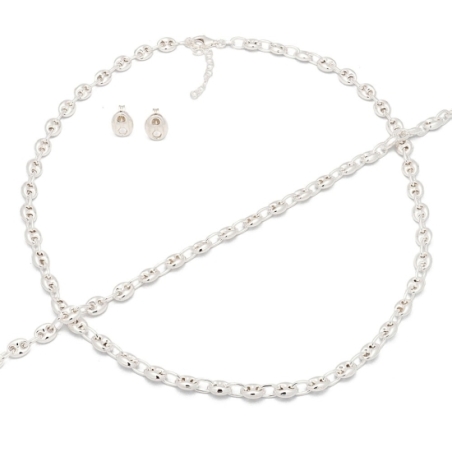 Atractiva gargantilla en Plata de Ley maciza con motivo de calabrote mini que no te cansarás de ponértela porque te quedará bien