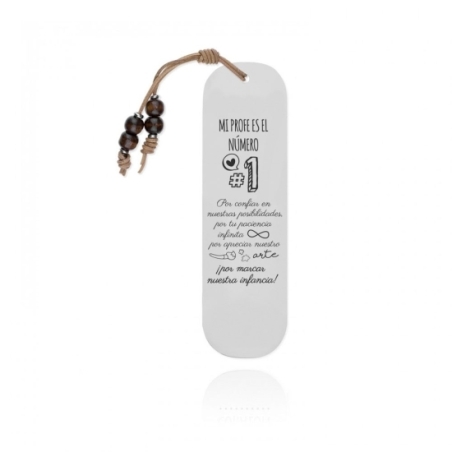 Marcapáginas realizado en acero ideal para regalar a ese profe tan especial, perfecto como regalo para fin de curso, por la part