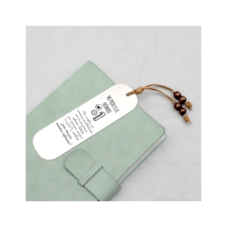 Marcapáginas realizado en acero ideal para regalar a ese profe tan especial, perfecto como regalo para fin de curso, por la part