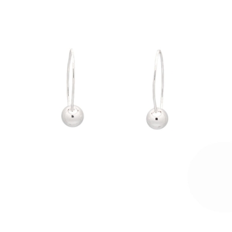 Pendientes de Plata de Ley con un original gancho curvo rematado en una bolita de 6mmØ que podrás usar en todas las ocasiones y 