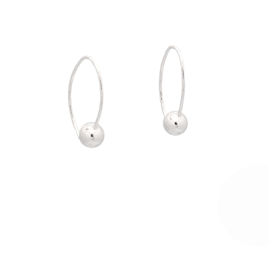 Pendientes de Plata de Ley con un original gancho curvo rematado en una bolita de 6mmØ que podrás usar en todas las ocasiones y 