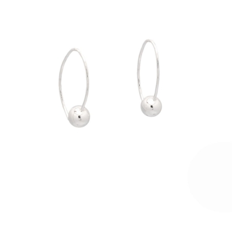 Pendientes de Plata de Ley con un original gancho curvo rematado en una bolita de 6mmØ que podrás usar en todas las ocasiones y 