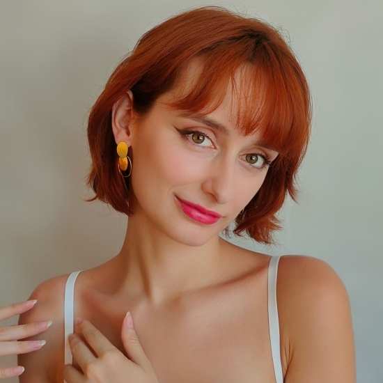 Pendientes de Plata de Ley Chapada en oro, de sencillo pero espectacular diseño que destaca, sobre todo, por su terminación mati