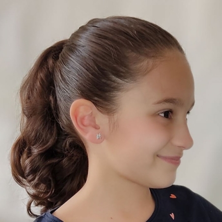 Pendientes de Plata de ley y esmalte multicolor con motivo de Unicornio y con cierre de rosca: Ideal para las más pequeñas.