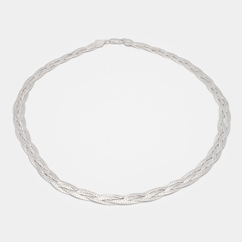 Original gagantilla en Plata de Ley con cuatro finas cadenas tipo magic que se trenzan, formando una pieza espectacular, que no