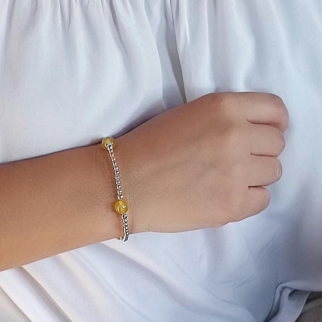 Ya conocerás nuestras pulseras de bolitas de plata combinadas con piedras semipreciosas, que son ya un clásico de nuestras tiend