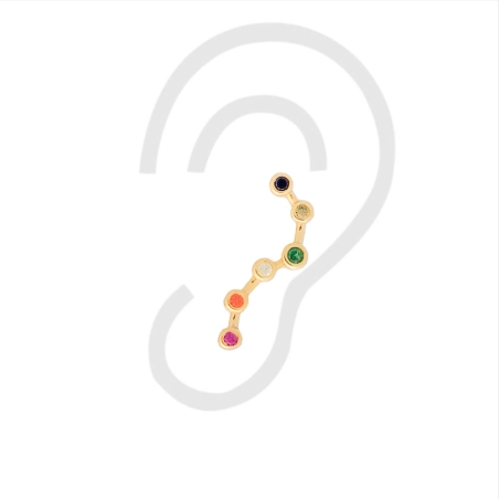 Versión dorada de los trepadores Molécula, que, como en aquel, el diseño son pequeñas circonitas engastadas en bisel que serpent