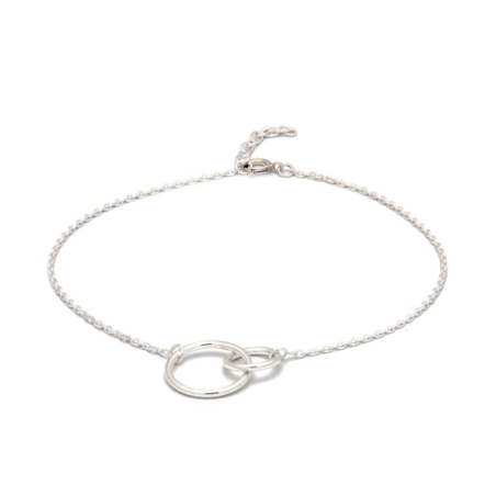 Tobillera de Plata de Ley de 22cm más 3cm de cadena alargadora para ajustar a las diferentes medidas de tobillo con dos círculos Tobillera de Plata de Ley de 22cm más 3cm de cadena alargadora para ajustar a las diferentes medidas de tobillo con dos círculos