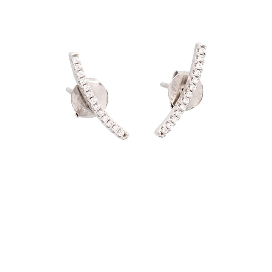 Pendientes de Plata de Ley rodiada que aunque van con tuerca de presión, dan la impresión de ser unos pendientes trepadores por 