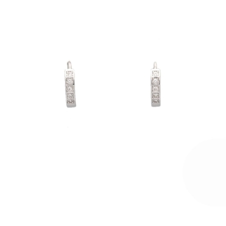 Aros de Plata de Ley rodiada de 13,5mmØ y 2,5mm de grosor, con una fila de circonitas blancas enfiladas en carril. Ideales para 