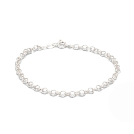 Pulsera de Plata de Ley tipo rolo de 3mm de grosor y 19,5cm de largo que podrás adaptar perfectamente a tu medida ya que el cier