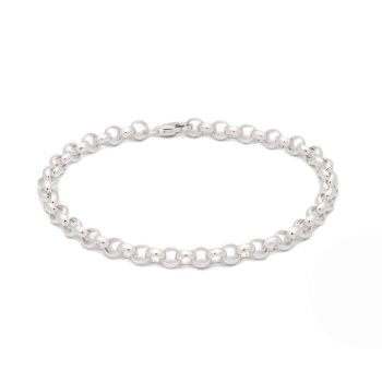 Pulsera de Plata de Ley tipo rolo de 4,5mm de grosor y 19cm de largo que podrás adaptar perfectamente a tu medida ya que el cier